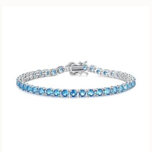 Blue Topaz White Gold Bracelet